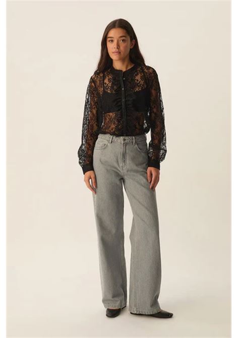 Des Petits Hauts Sana Noir Cotton Lace Blouse Des Petits Hauts |  | 1H250433NOIR